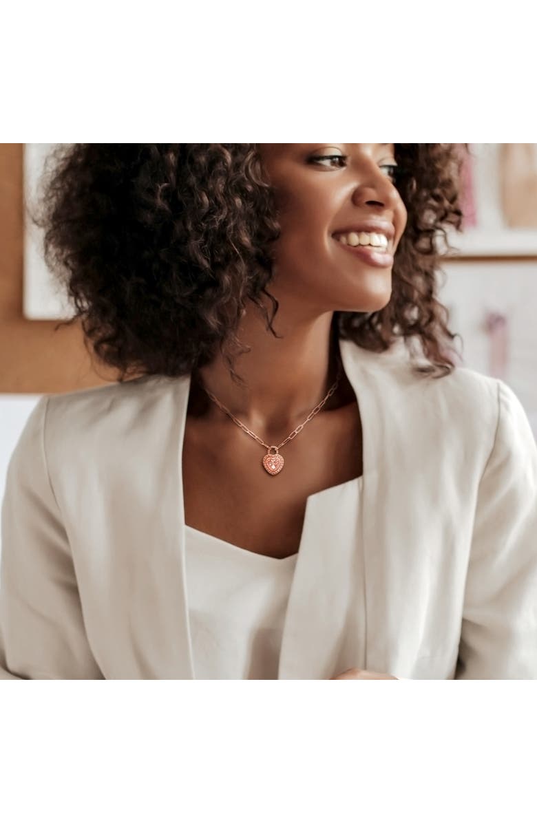 Julianna B. Morganite & White Topaz Heart Necklace, Alternate, color, Morganite