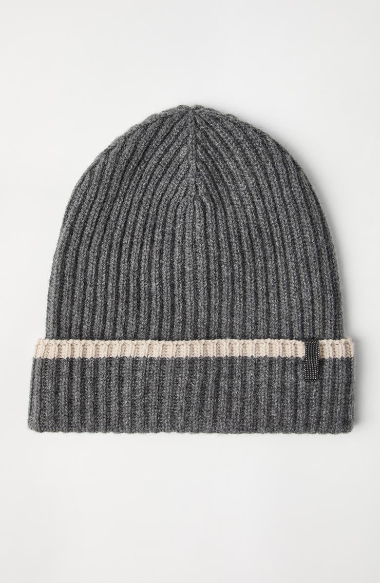 Brunello Cucinelli Knit beanie, Alternate, color, Medium Grey