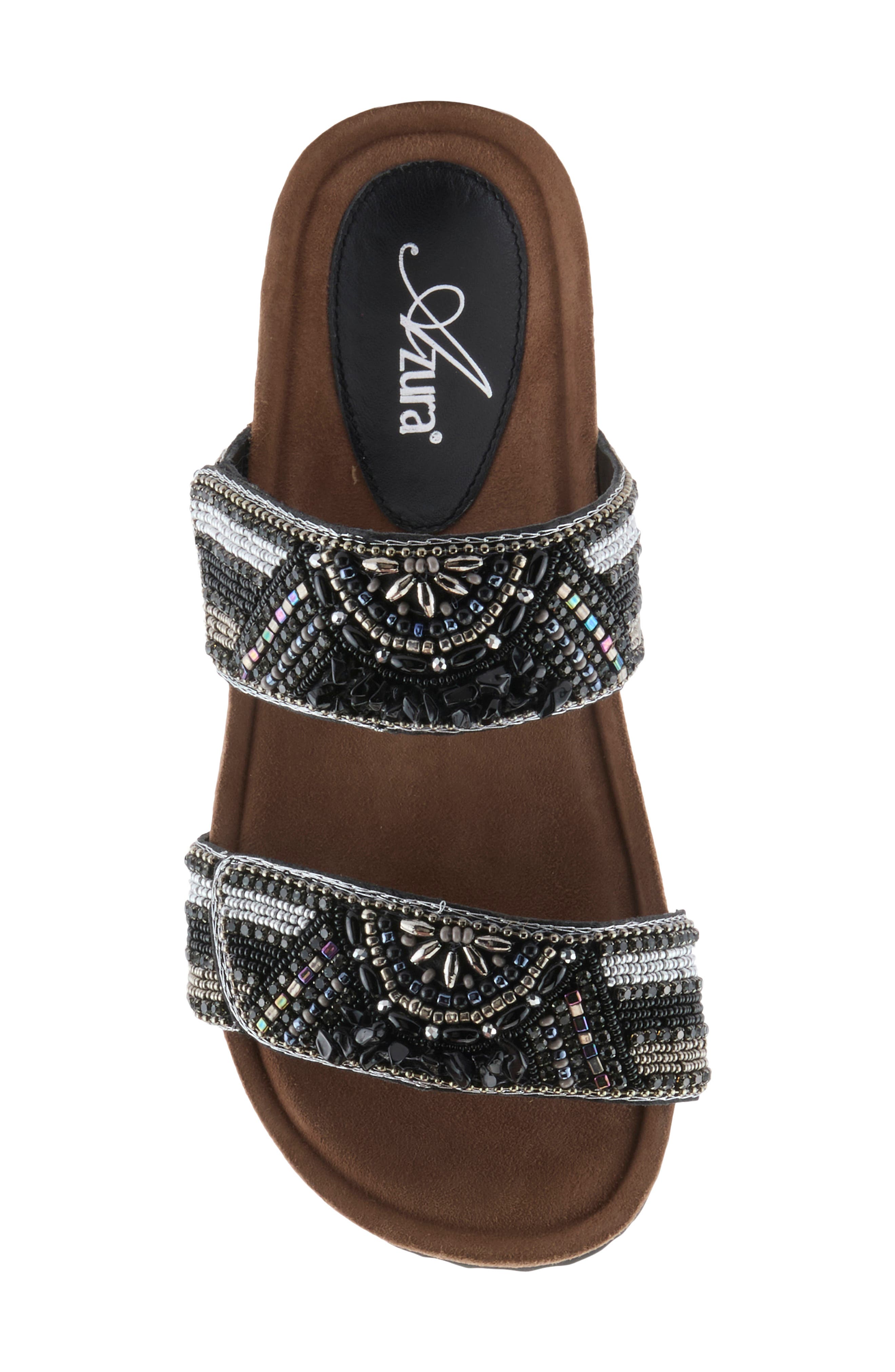 AZURA BY SPRING STEP Bahamain Hand Beaded Platform Sandal, Alternate, color, Black Multi