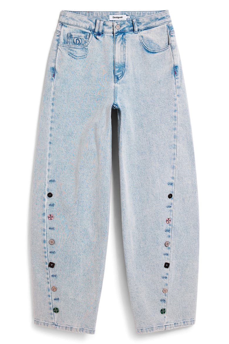 Barrel Leg Jeans, Alternate, color, LIGHT BLUE