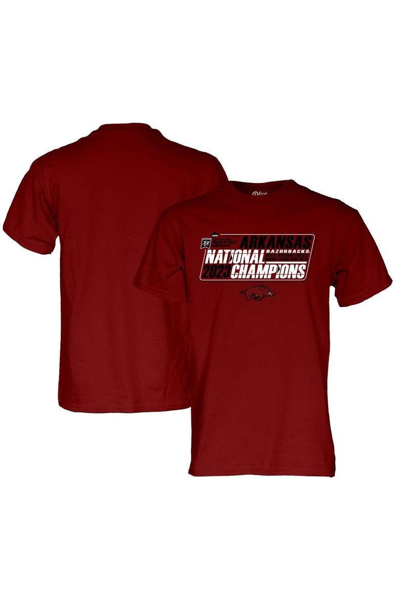 BLUE 84 Men's Blue 84 Cardinal Arkansas Razorbacks 2023 NCAA Men's Indoor Track & Field National Champions T-Shirt, Main, color, 