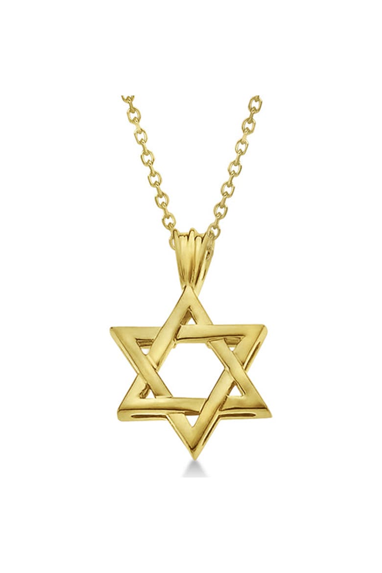 Classic Jewish Star of David Pendant Necklace Solid 14k, Main, color, yellow gold