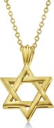 ALLUREZ Classic Jewish Star of David Pendant Necklace Solid 14k