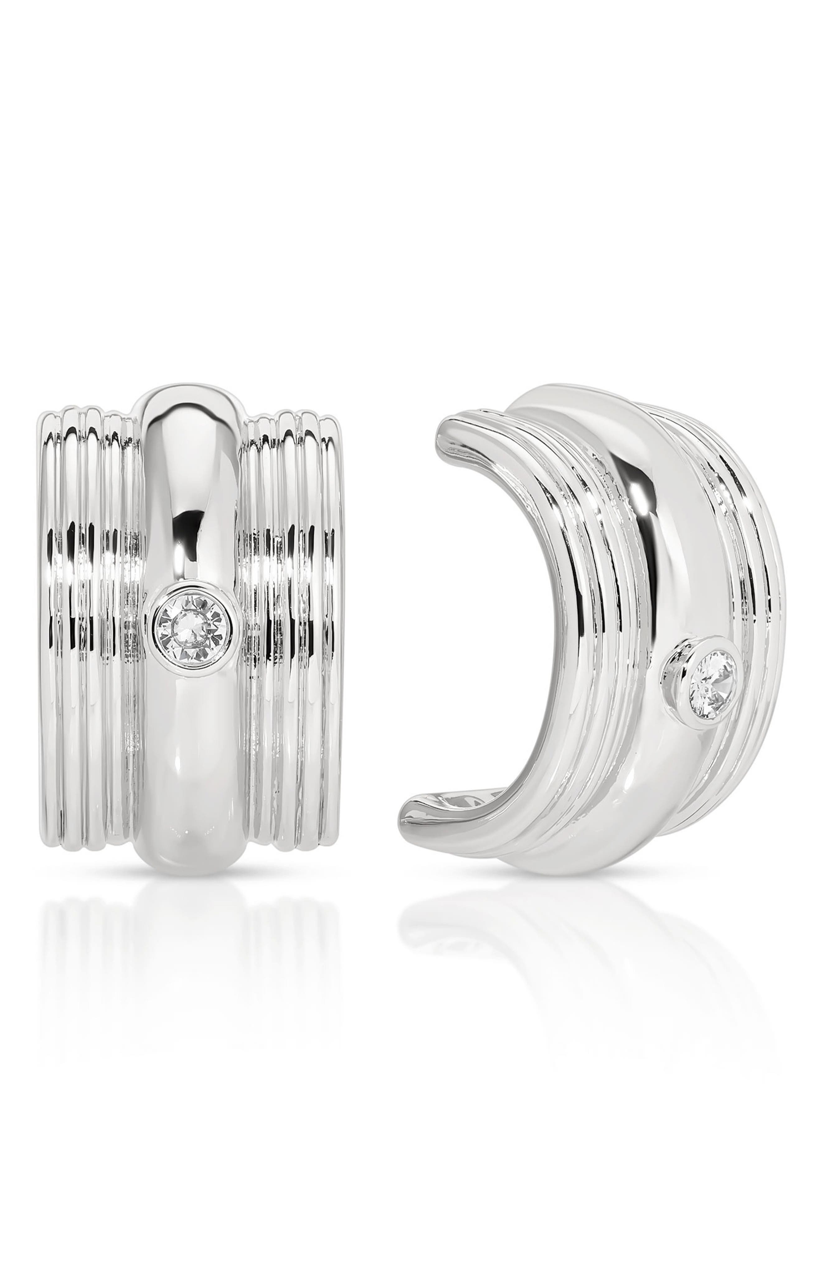 Ettika Textured Statement Hoop Earrings