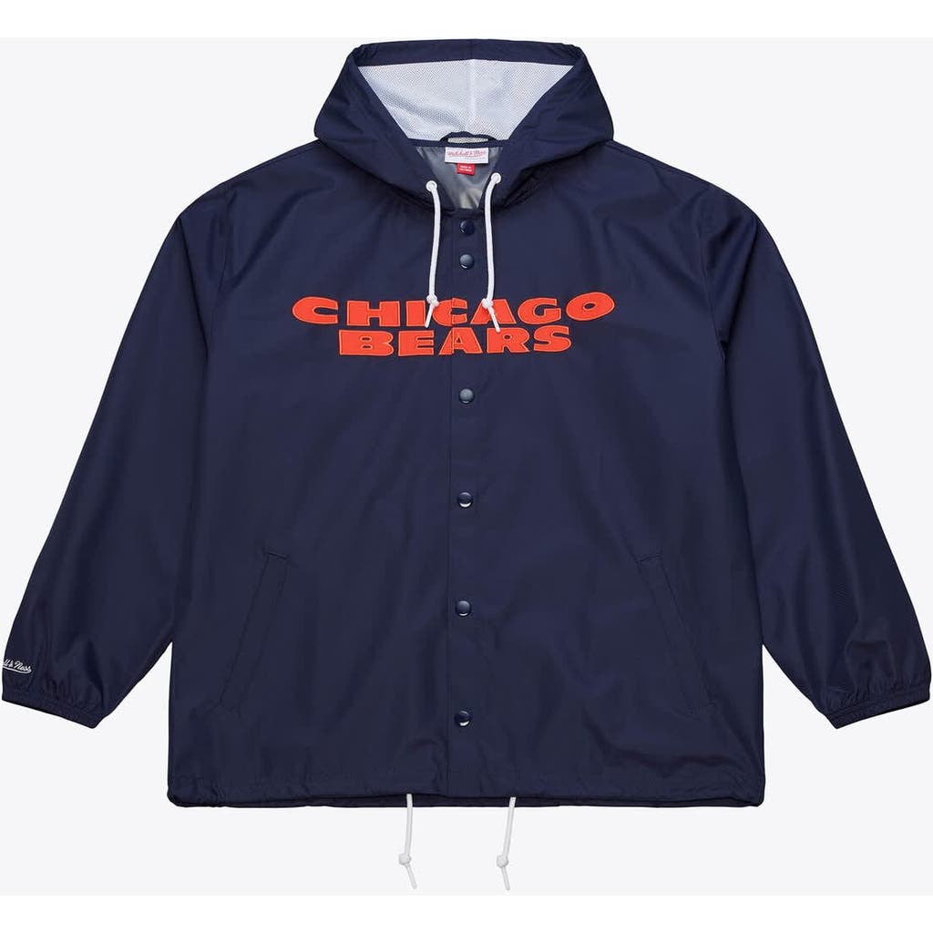 Mitchell & Ness Navy Chicago Bears Coaches Full-snap Hooded Windbreaker Jacket