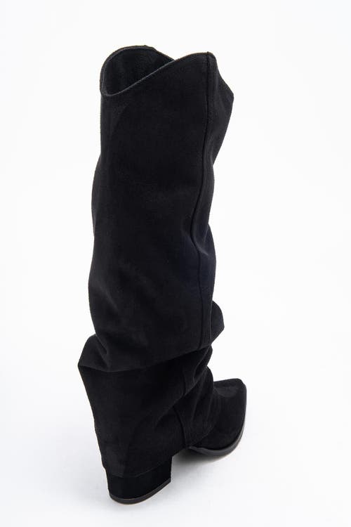 Prologue Shoes Elaris Block Heel Knee High Boot In Black