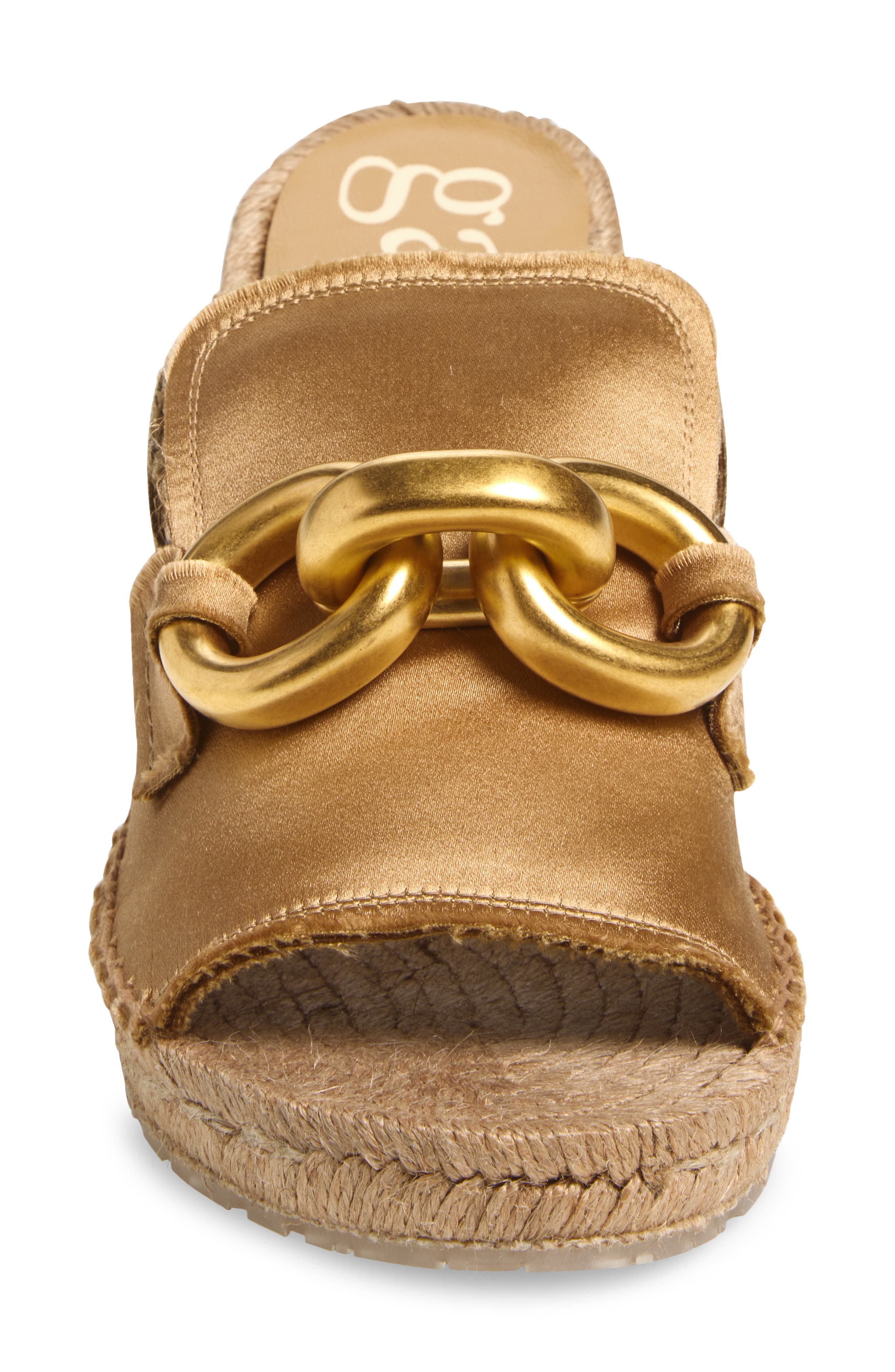 Pedro Garcia Oliveta Platform Wedge Sandal, Alternate, color, Brulee Satin-Gold