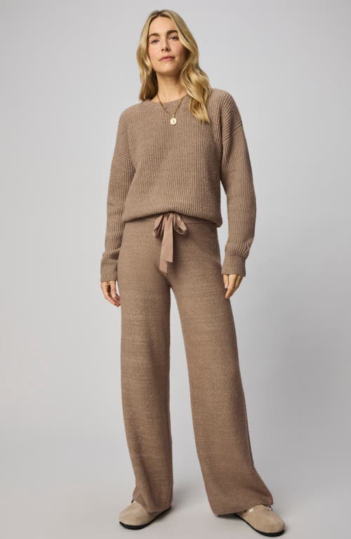 Splendid Stassi Rib Side Sweater Pants In Brown