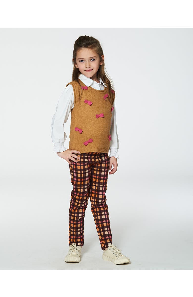 Deux par Deux Girl's Milano Treggings Plaid Magenta And Brown, Alternate, color, 
