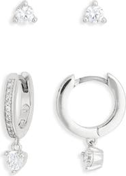 Kate Spade New York crystal stud & huggie earrings set