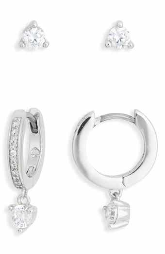 crystal stud & huggie earrings set