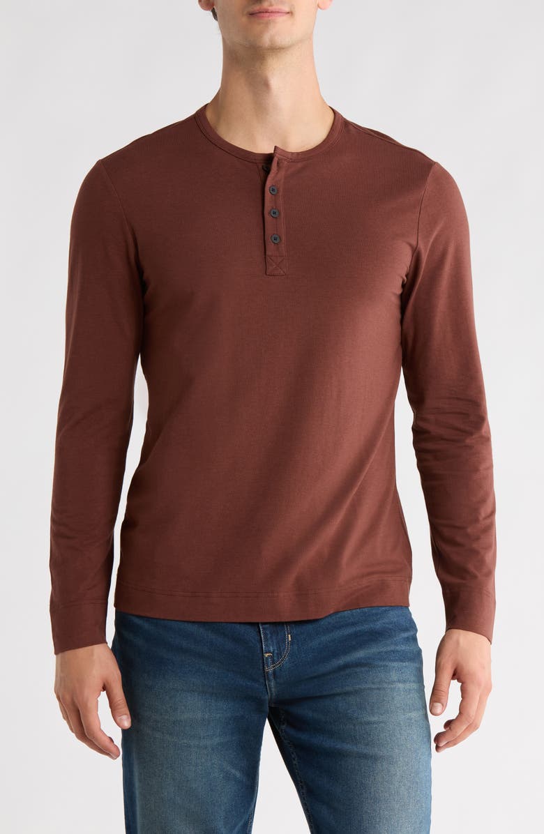 PAIGE Garrett Long Sleeve Henley, Main, color, Ruby Rum