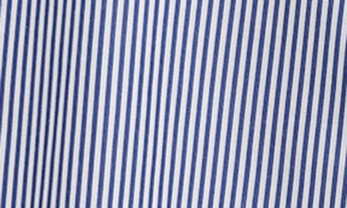 Madewell Striped Poplin Straight Hem Shirt In Blue