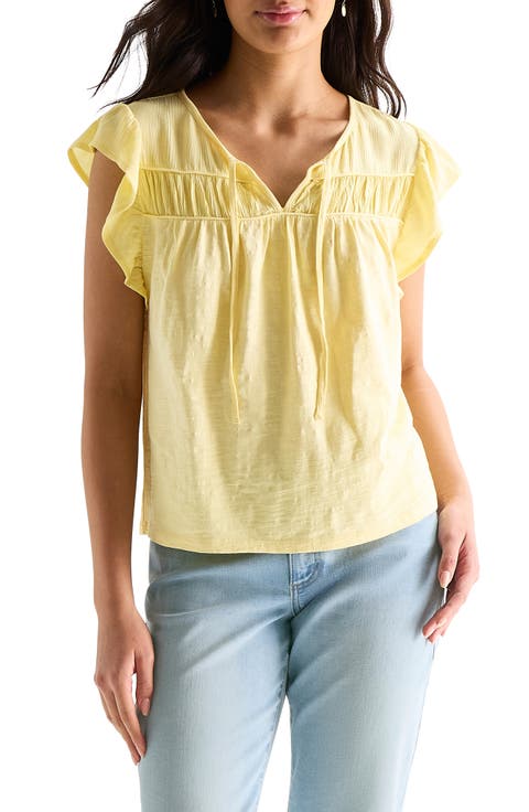 Split Neck Cotton Top