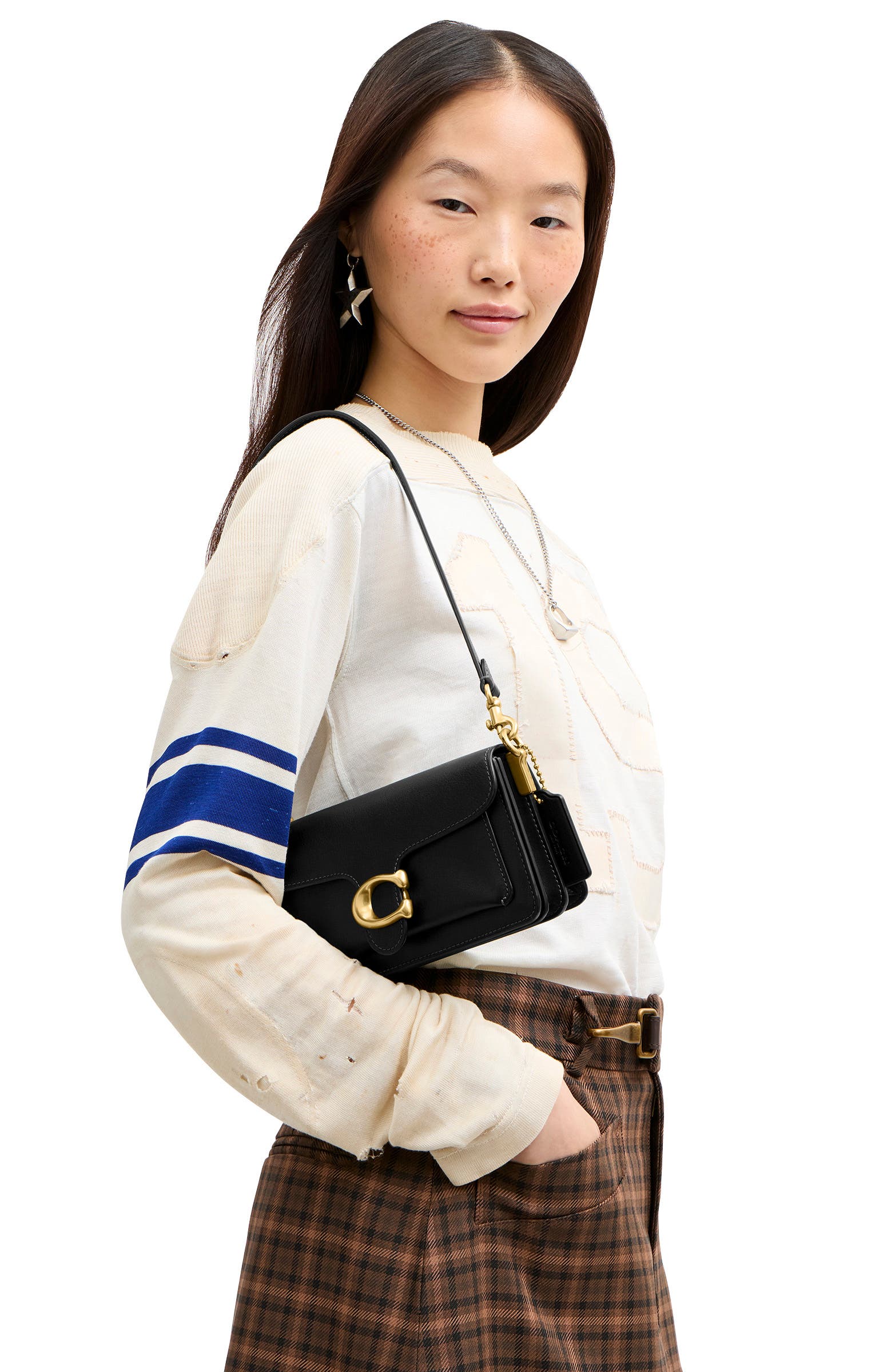 Soft Tabby 20 Leather Shoulder Bag, Alternate, color, B4/ BLACK