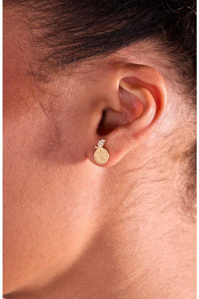 Summer Fruits Orange Slice Stud, Alternate, color, Gold