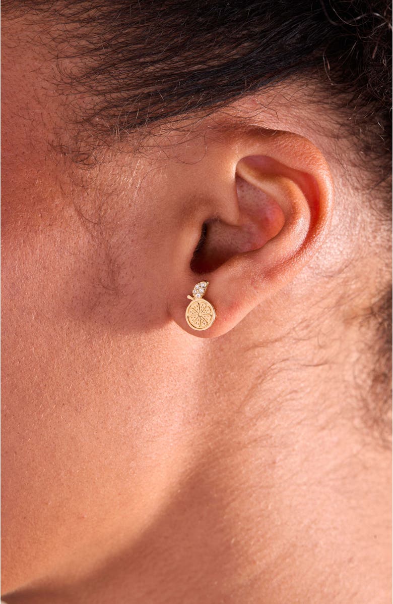 Alex and Ani Summer Fruits Orange Slice Stud, Alternate, color, Gold