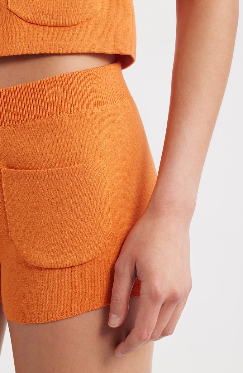 MANGO Knit Pull-On Shorts, Alternate, color, Orange