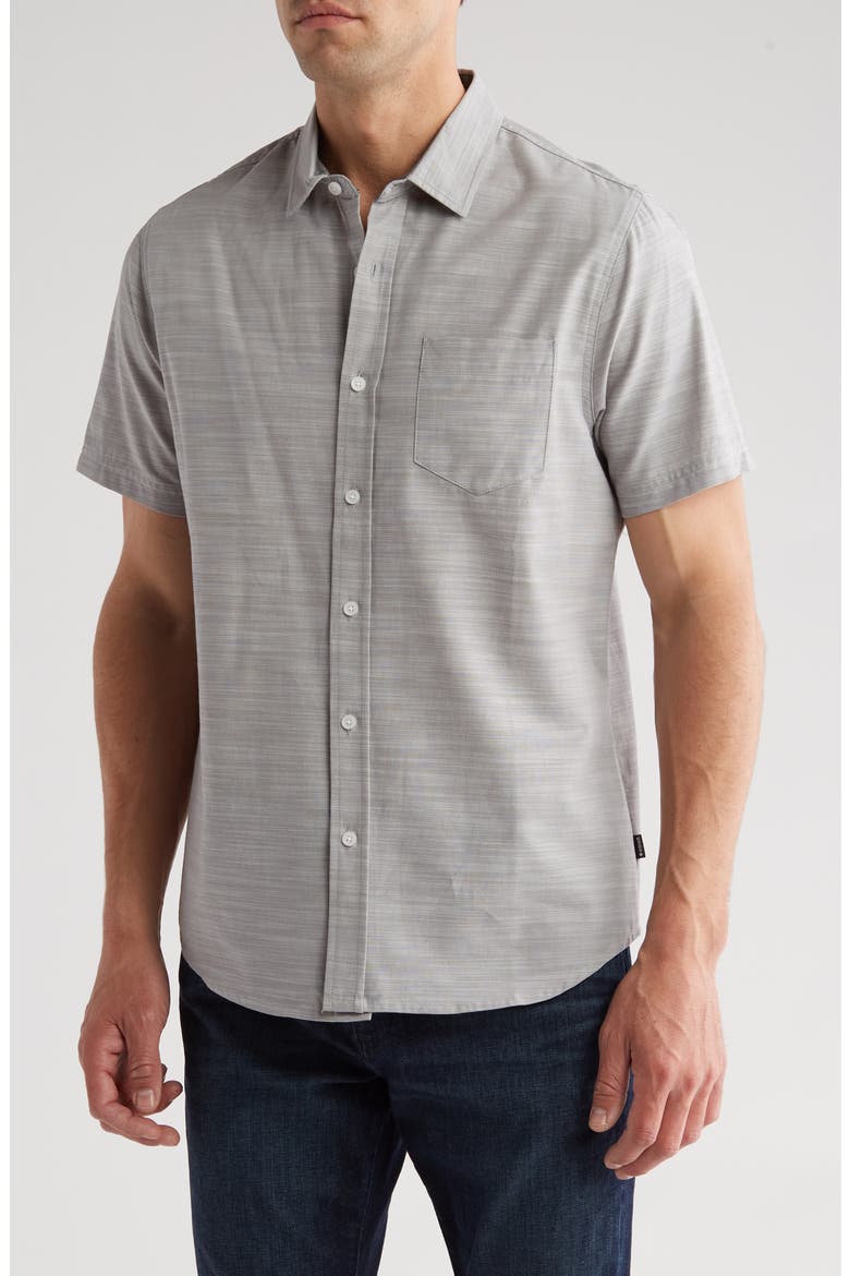 Lennox Short Sleeve Button-Up Shirt, Main, color, COBRA