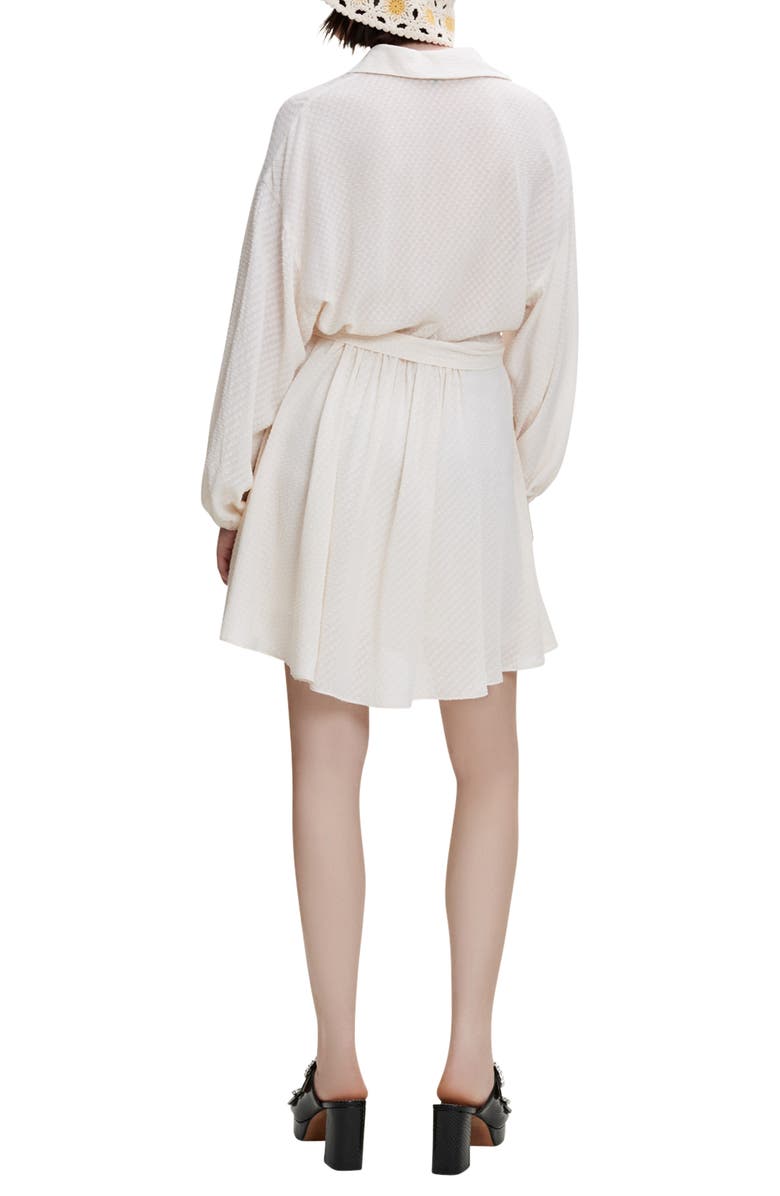 maje Rialto Embroidered Long Sleeve Shirtdress, Alternate, color, Natural