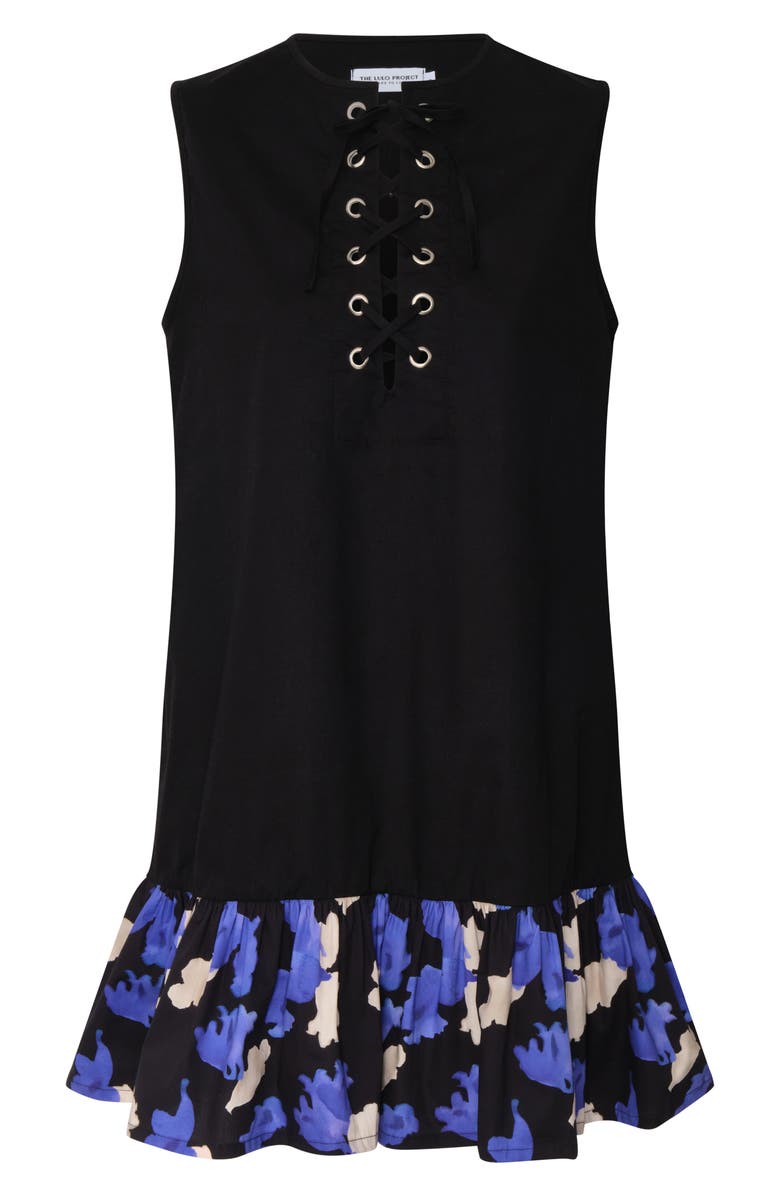 The Lulo Project The Fracture Lace Front Ruffle Minidress, Alternate, color, Jacaranda