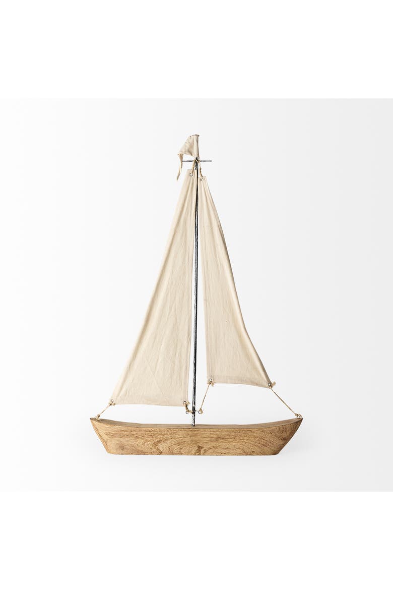 Tartane Nautical Inspired Sailboat, Alternate, color, Brown