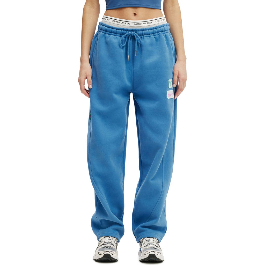 Cotton On Body Active Plush Essential Barrel Sweatpant In Blue
