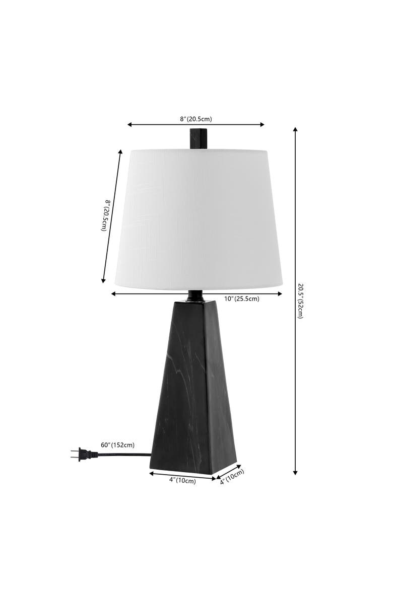 JONATHAN Y Owen Contemporary Resin LED Table Lamp, Alternate, color, Black Marble Finish- Set Of 2