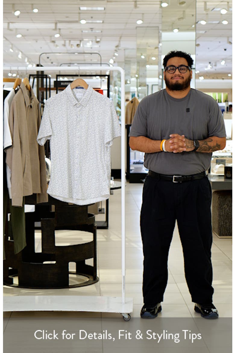 The Wes Abstract Leaf Print Short Sleeve Stretch Button-Up Shirt video