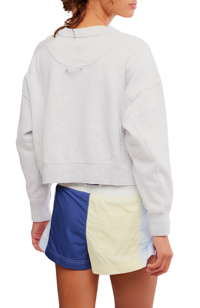 Free People Intercept Cotton Blend Sweatshirt, Alternate, color, Light Heather Grey