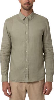 Mavi Jeans Slim Fit Long Sleeve Linen Button-Up Shirt
