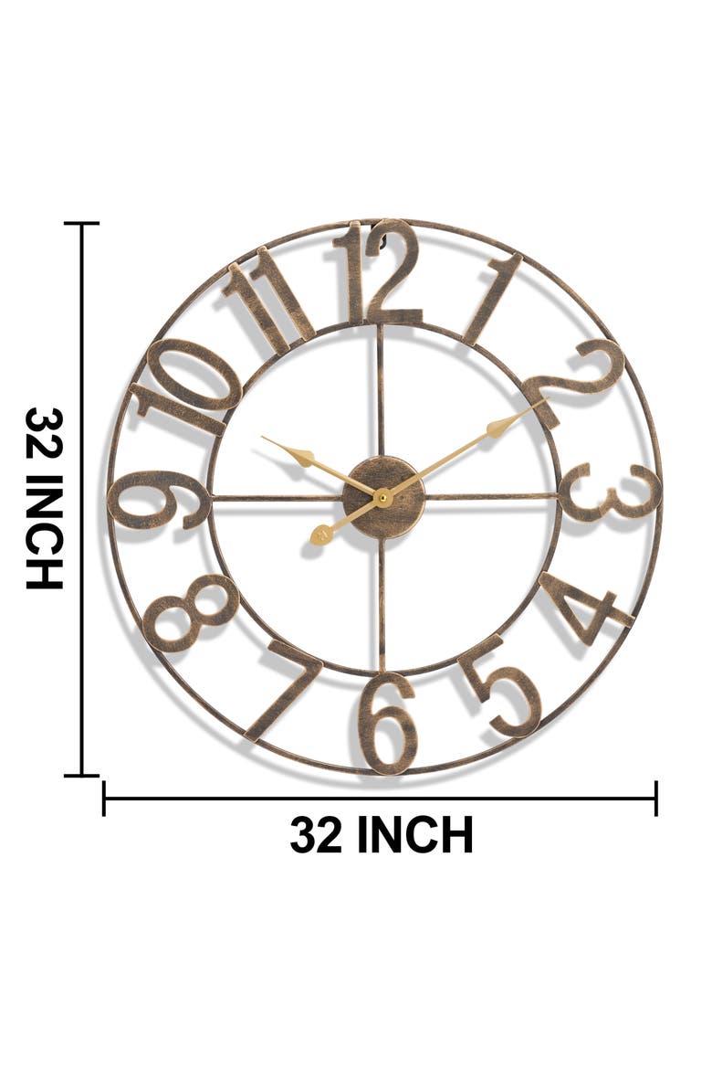 32 Inch Large Wall Clock, Alternate, color, BRONZE