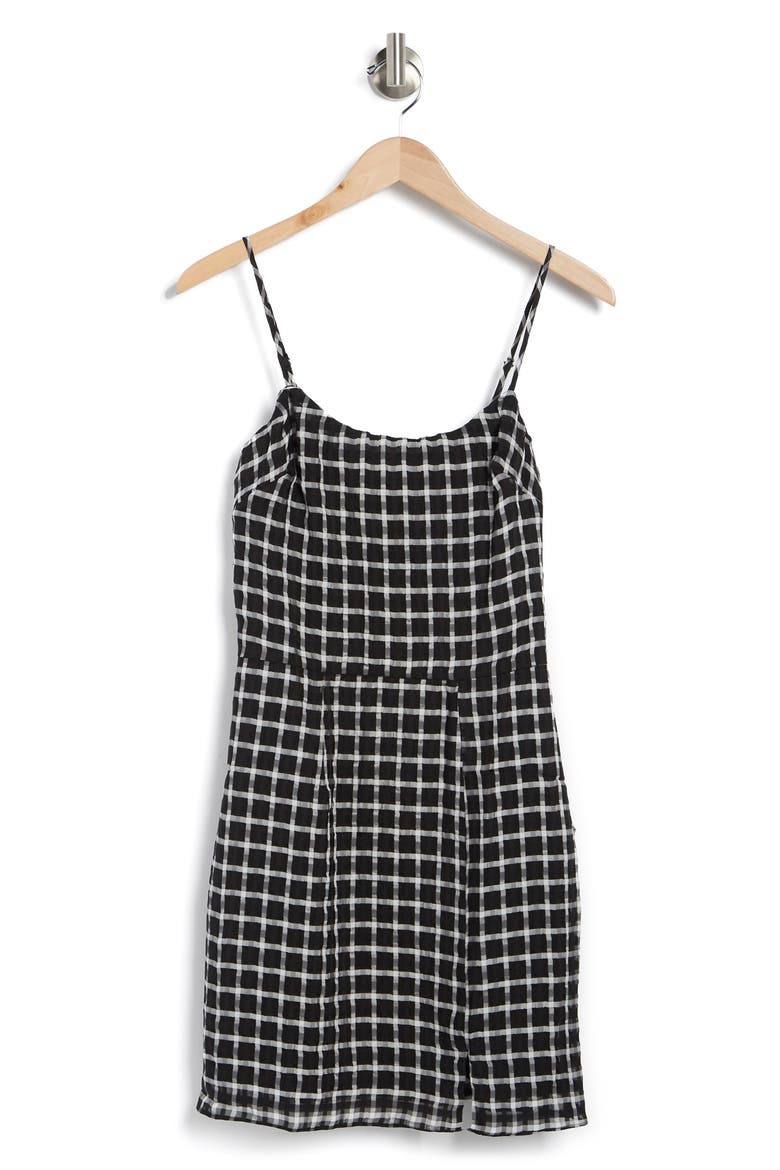 Kallan Grid Pattern Minidress, Alternate, color, BLACK MULTI