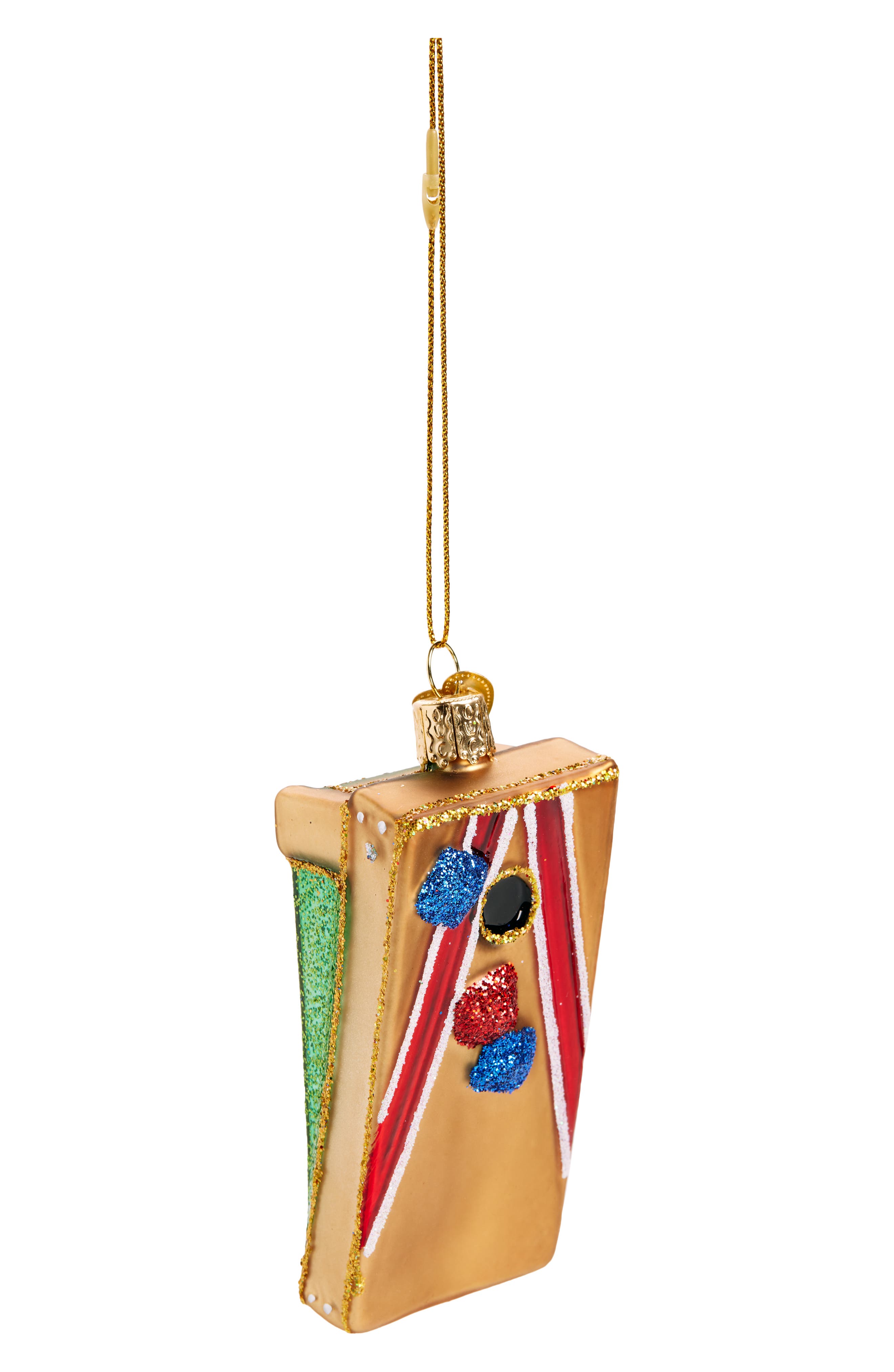 Old World Christmas Cornhole Glass Ornament in Tan/Red/Green 