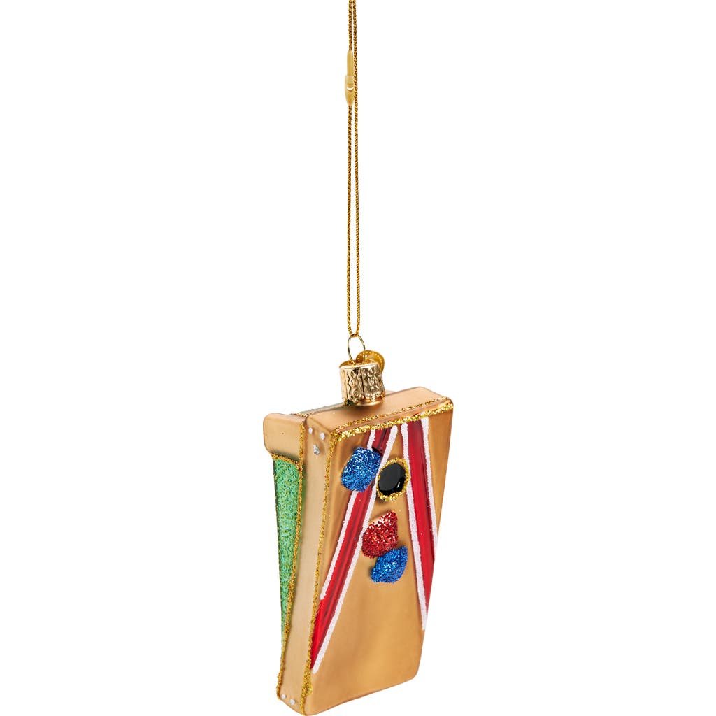 Old World Christmas Cornhole Glass Ornament in Tan/Red/Green