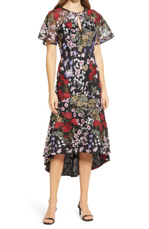 Floral Embroidered Midi Dress