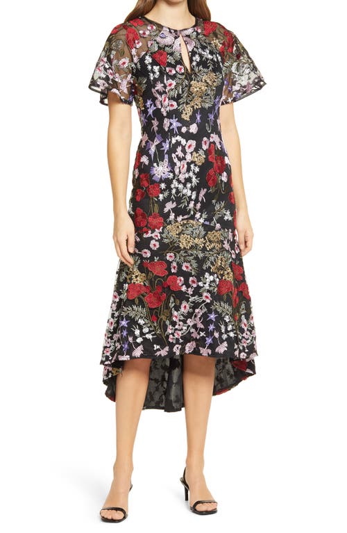Chi Chi London Floral Embroidered Midi Dress in Black  product