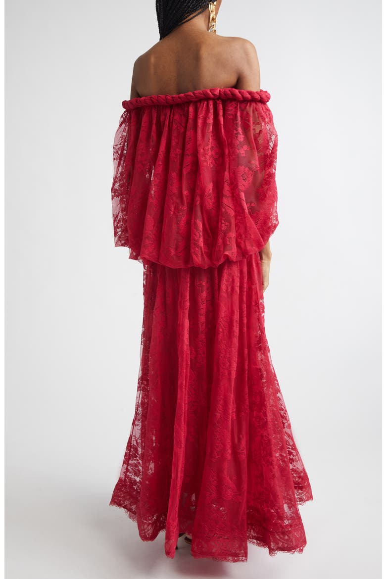 Luna Twist Lace Gown, Alternate, color, FUCHSIA
