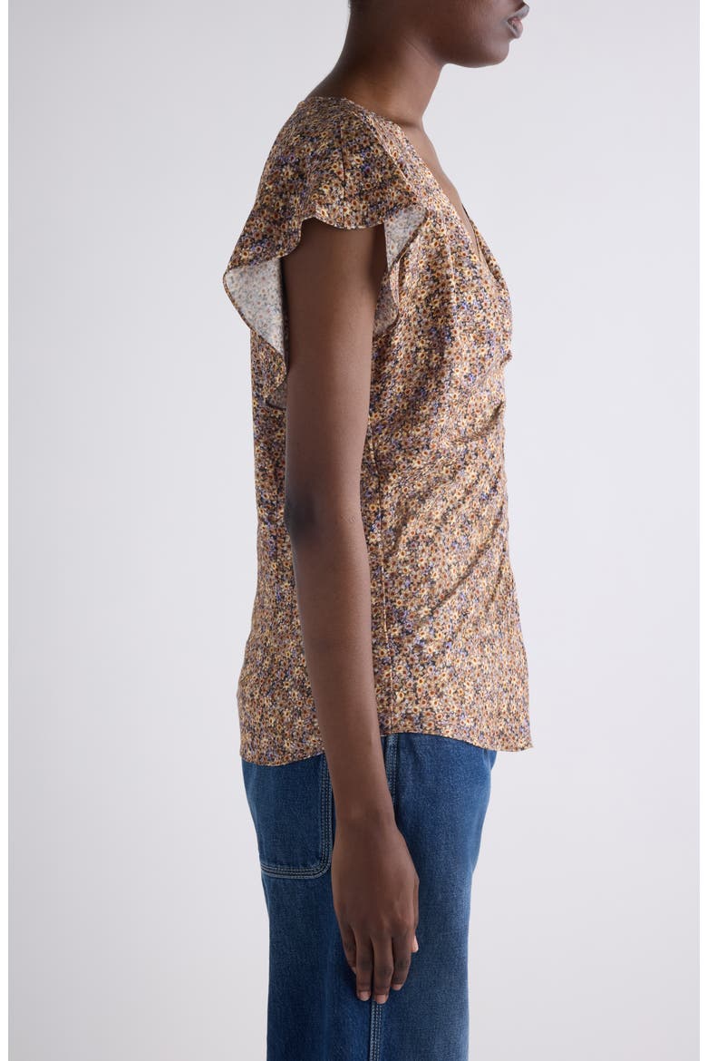 Lonea Floral Top, Alternate, color, OCHRE