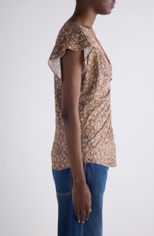 Isabel Marant Ruffled Lonea Top In Multi