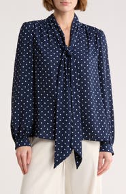 Gemma + Jane Tie Neck Georgette Top