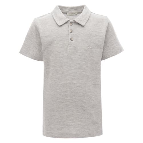Moustache Mélange-effect Polo Shirt In Grey