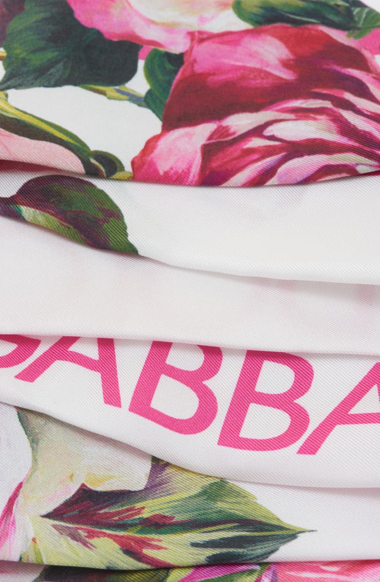 Dolce&Gabbana Floral Silk Skinny Scarf, Alternate, color,