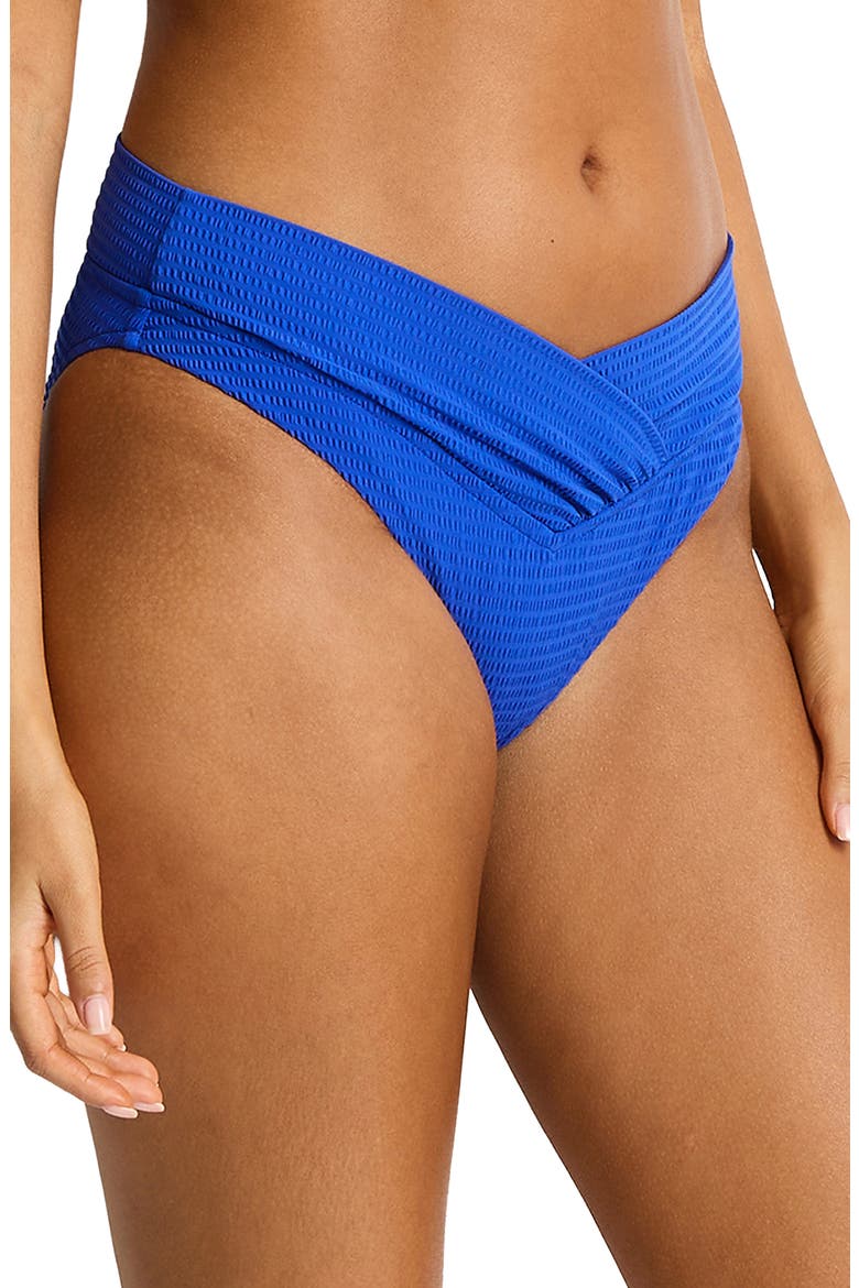 V-Front Mid Bikini Briefs, Alternate, color, COBALT