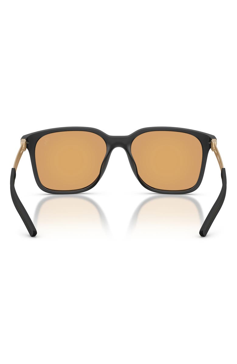 Scuderia Ferrari 57mm Square Sunglasses, Alternate, color, Black Matte / Yellow