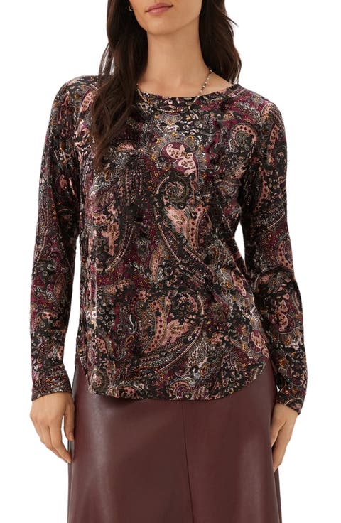Velvet Burnout Shirttail Top