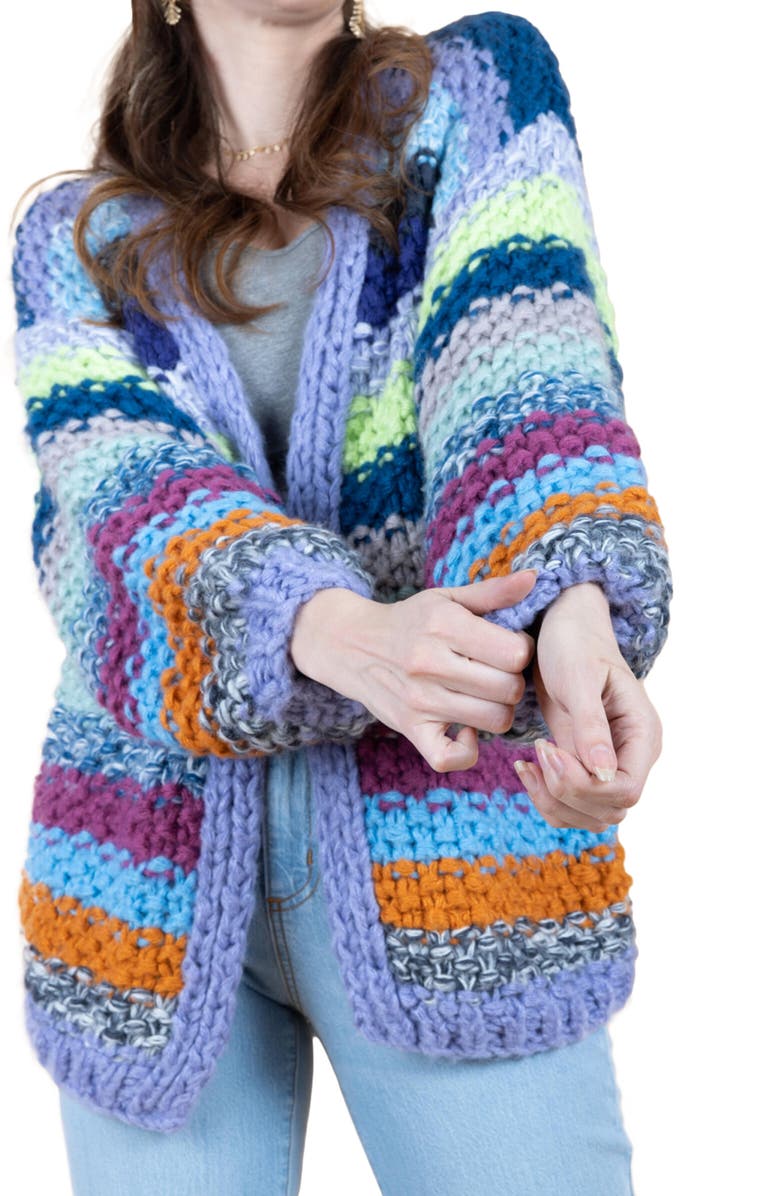 SAACHI Stripe Cardigan, Alternate, color, Blue