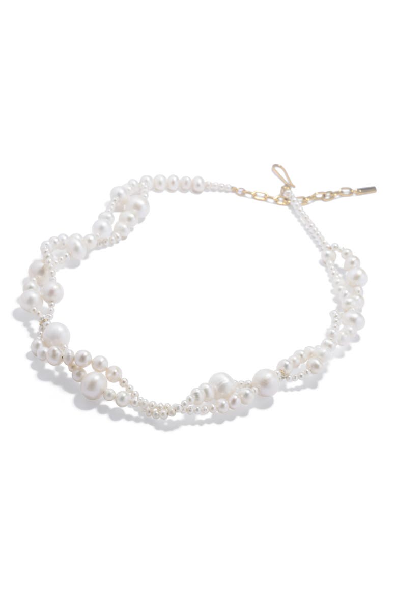 Layered Freshwater Pearl Necklace, Alternate, color, 18CT GOLD PLATED