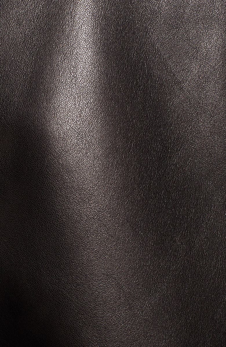 Andrew Marc Marc New York by Andrew Marc 'Flycroft' Leather Moto Jacket with Genuine Rabbit Fur Lining, Alternate, color, 