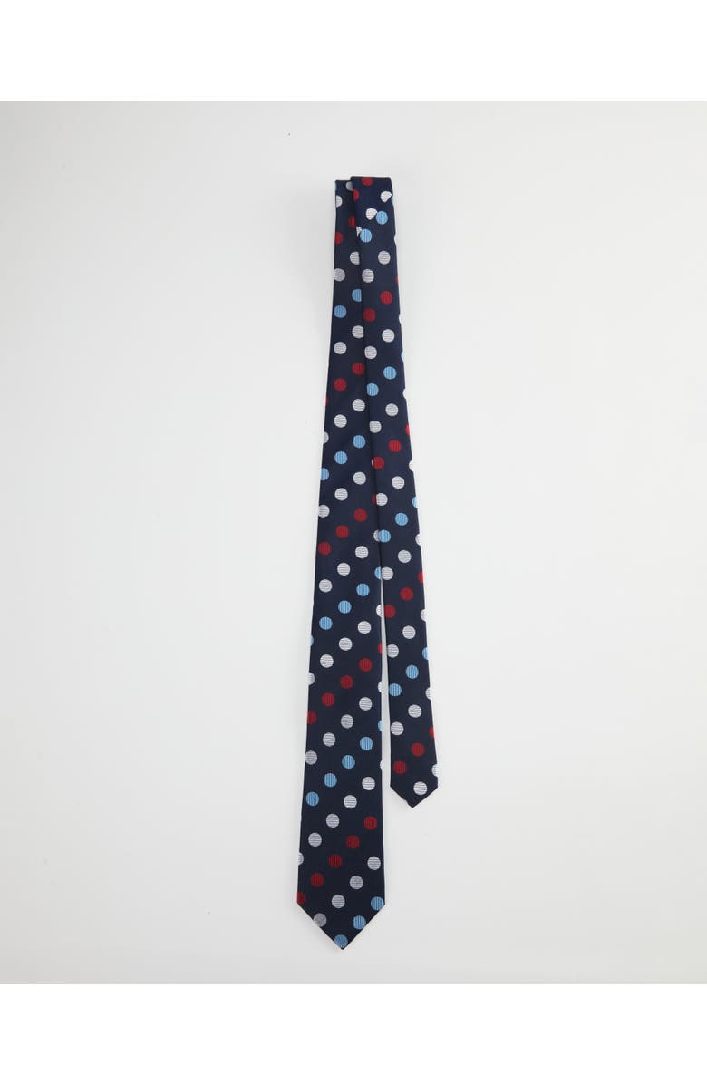 Knottery & Co Polka Dot Silk Jacquard Tie, Alternate, color, Tri Color - Navy